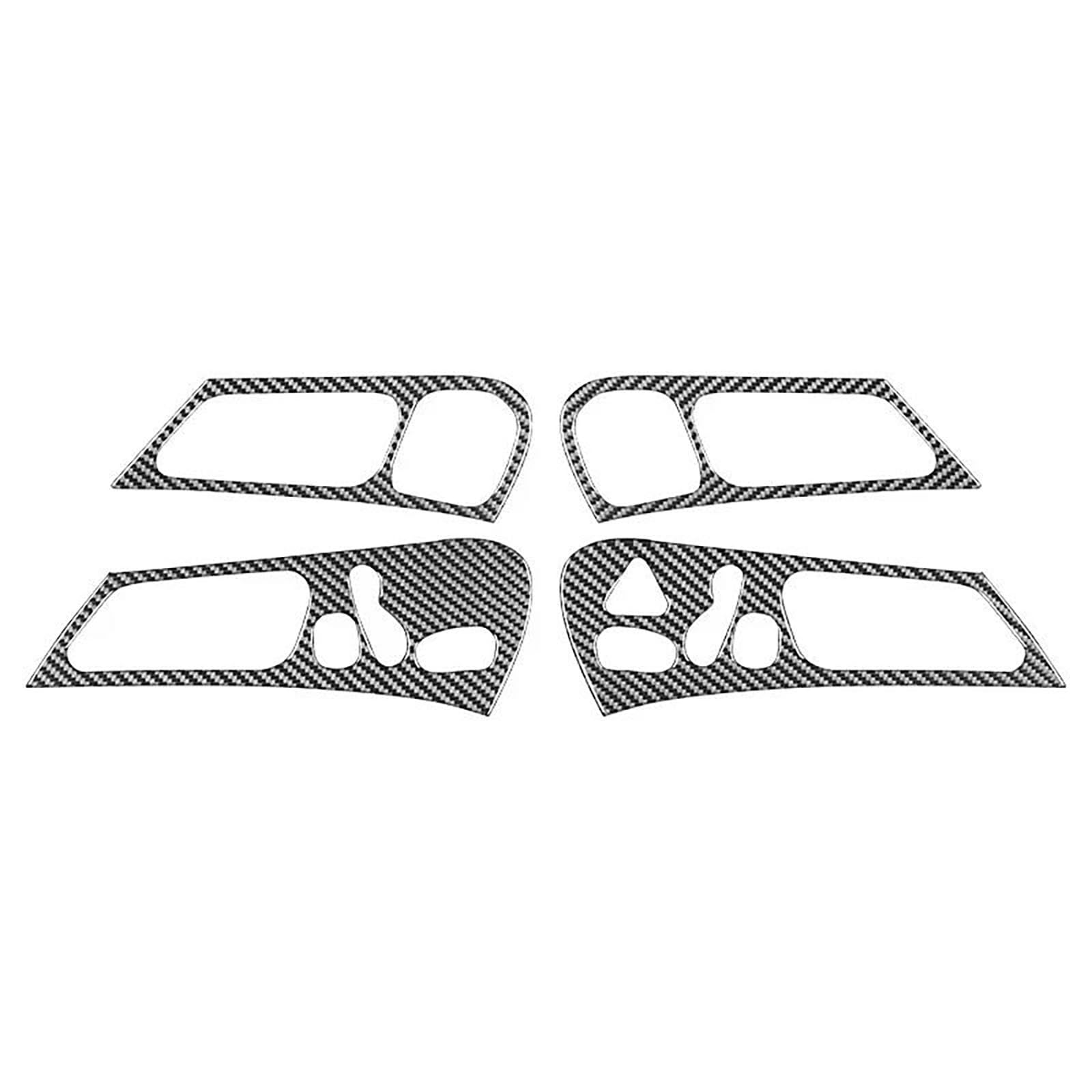 Für W203 2005-2007 Carbon Faser Auto Tür Innen Pull Griff Panel Ring Schüssel Rahmen Abdeckung Dekoration Aufkleber(Style A) von FCVDUBZN