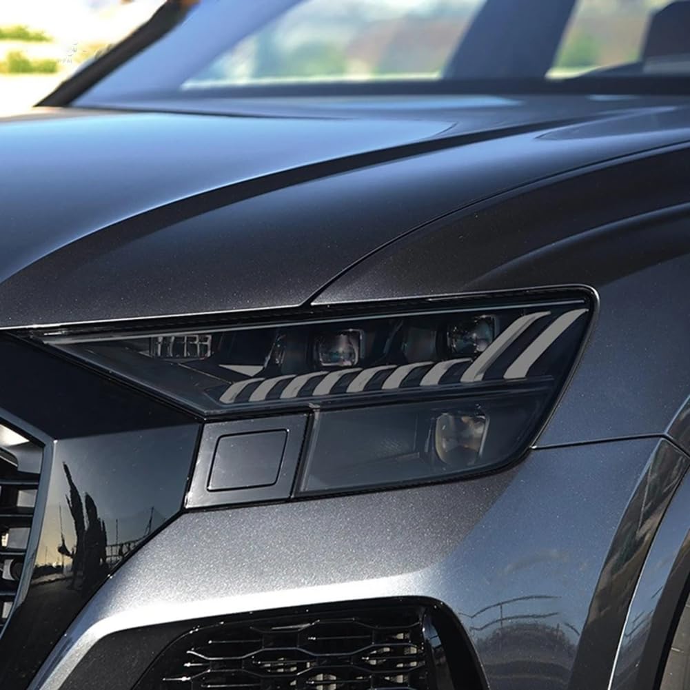 2 Stück Autoscheinwerfer-Schutzfolie, Rauchschwarz, Tönungsfolie, Vinyl, transparenter TPU-Aufkleber, für Audi Q8 SQ8 RSQ8 2019 2020 2021 2022 von FCYADDQ