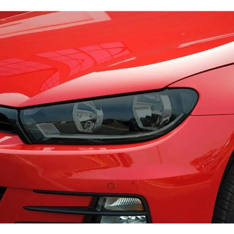 2 Stück Autoscheinwerfer Schutzfolie Restaurierung Transparent Schwarz TPU Aufkleber, Für VW Scirocco 2008-2017 Zubehör von FCYADDQ