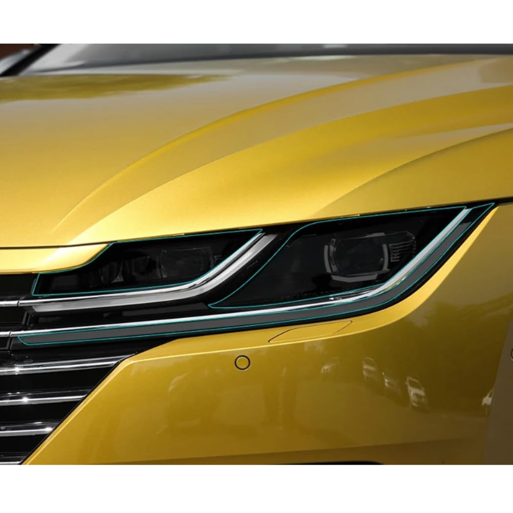 2 Stück Autoscheinwerfer Schutzfolie Scheinwerfer Transparent Schwarz TPU Aufkleber, Für VW, Für CC, Für Arteon 2018-Heute Zubehör von FCYADDQ