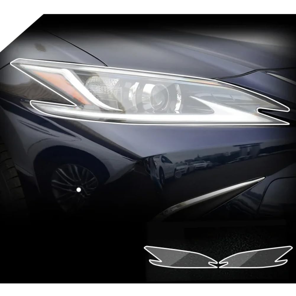 Auto Frontscheinwerferfolie, Für Lexus ES ES200 ES260 ES300 2018-2022 TPU Transparente Folie Außenscheinwerfer Zierleisten Autoaufkleber von FCYADDQ