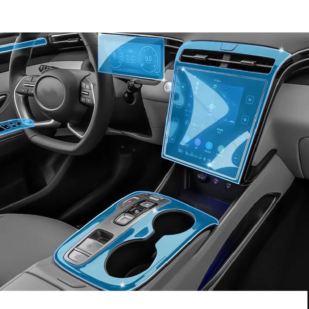 Autoinnenraum-Mittelkonsole Transparente TPU-Schutzfolie Kratzfeste Reparaturfolie Zubehör, Für Hyundai, Für Tucson NX4 2021-2023 von FCYADDQ