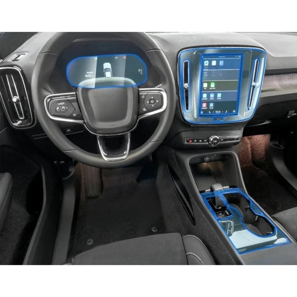 Autozubehör, für Volvo XC40 EV Hybrid 2023, Autotür-Mittelkonsole, Medien-Dashboard-Navigation, TPU-Kratzschutzfolie von FCYADDQ