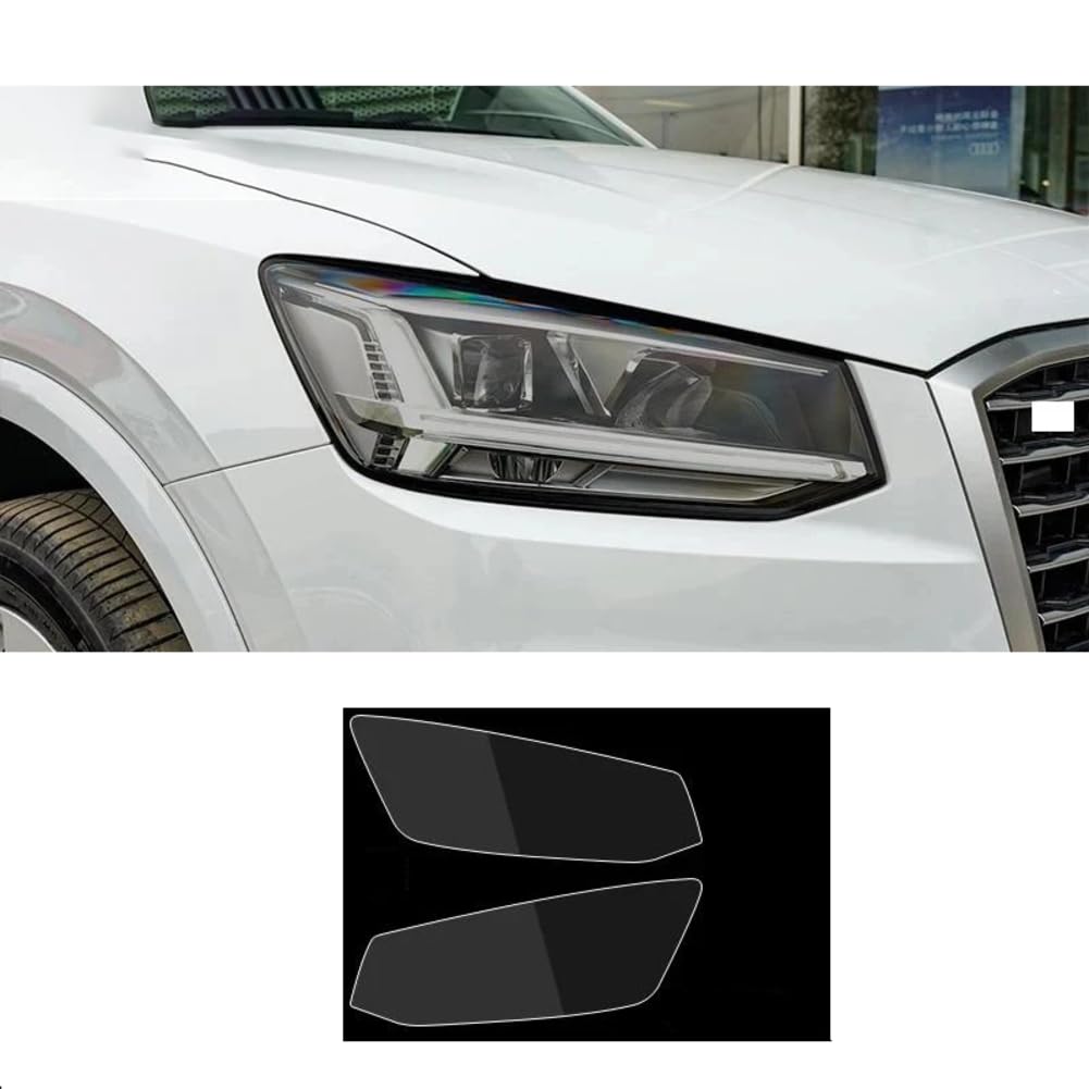 Für Audi Q2 TPU Deluxe Scheinwerfer Schutzfolie Tönung Geschwärzte/Transparent Membran Fenstersäule Säulenaufkleber Zubehör von FCYADDQ