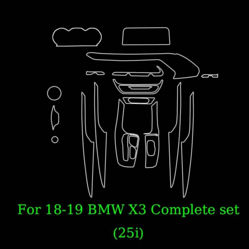 Für BMW X3 (25i) X3 (28i/30i) 2018-2019 Autoinnenraum Mittelkonsole Armaturenbrett Navigation TPU Kratzschutzfolie von FCYADDQ