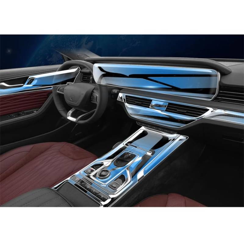 Für Hongqi HS5 2019-2023 TPU Transparent Film Auto Innen Aufkleber Center Console Gear Navigator Bildschirm Tür Panel Auto Zubehör von FCYADDQ