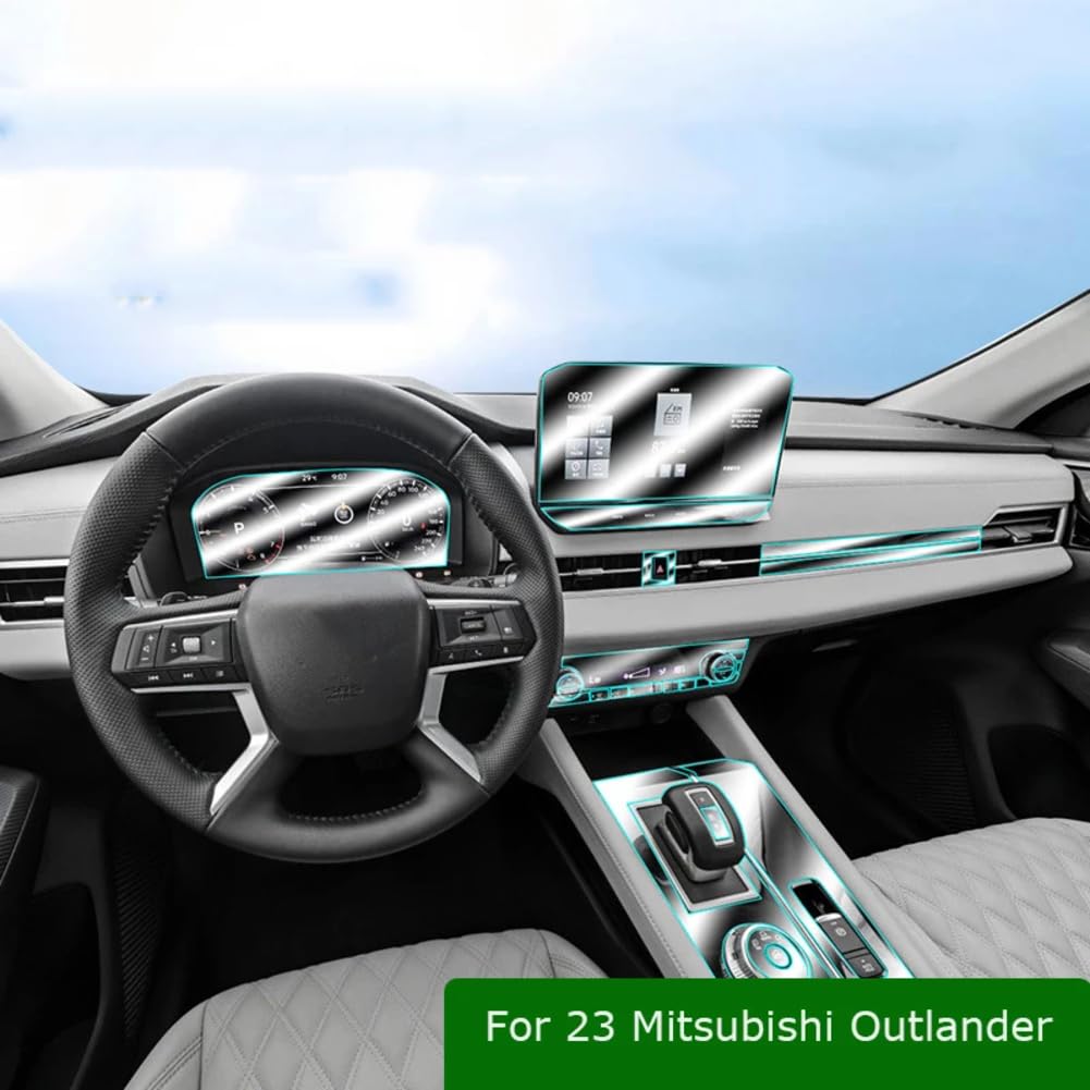 Für Mitsubishi Outlander 2023 Auto-Schutzfolie, klares Auto, transparentes TPU, Selbstklebende Lackschutzfolie, Konsolenbildschirm von FCYADDQ