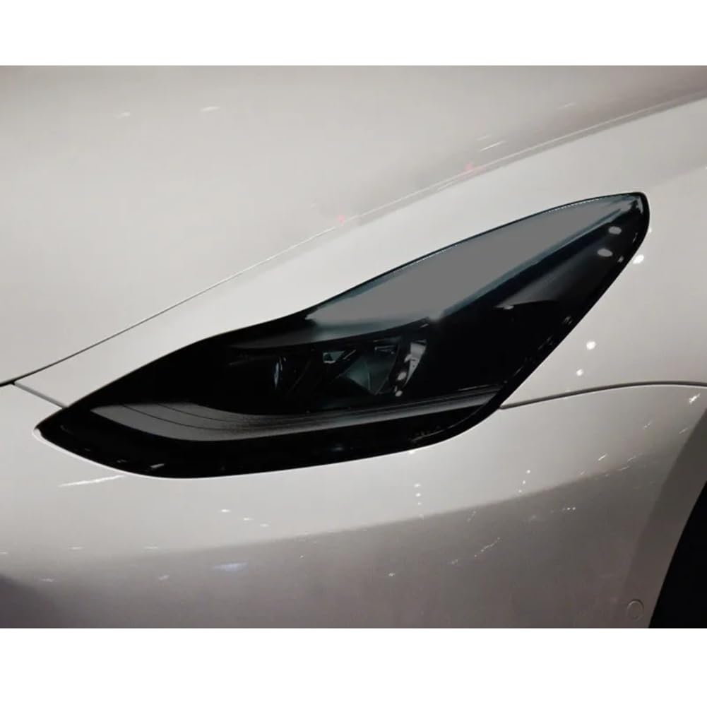 Für Tesla, Für Modell 3 XYS Auto TPU Frontscheinwerfer Tönung Schwarz Schutzfolie Transparente Aufkleber Reparatur Vorgeschnittenes Zubehör von FCYADDQ