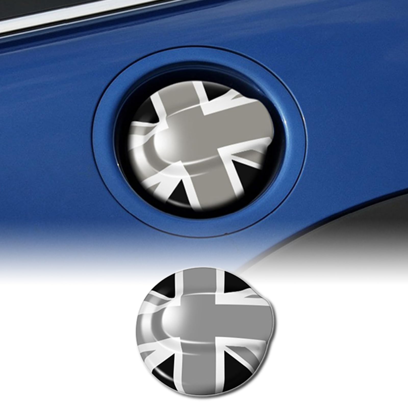 FDAIUN Für BMW Mini Cooper S FSerie R55 Clubman R56 Schrägheck Tankdeckel Tankdeckel Aufkleber Auto Styling Zubehör Auto Außenteile (Union Jack Grau) von FDAIUN