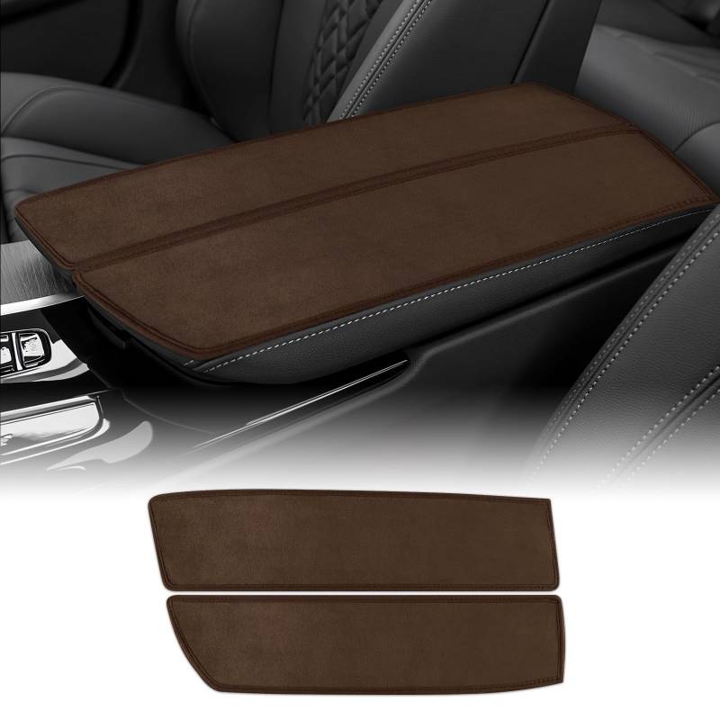 FDAIUN Mokkabraun Mittelkonsole Pad Auto Armlehne Pad Auto Armlehne Sitz Box Cover Protector für BMW 5 6 Series(18-22)GT F10 F11 G30 G32(11-22) 2Stück von FDAIUN