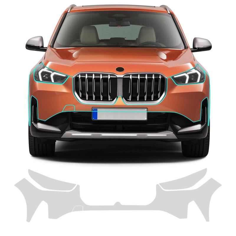 FDAIUN PPF Lackschutzfolie für BMW X1 IX1 U11 2023 2024 TPU Schutzfolie Transparent Schutzfolie Auto Frontstoßstangen+Scheinwerfer Zubehör 4Stücks von FDAIUN