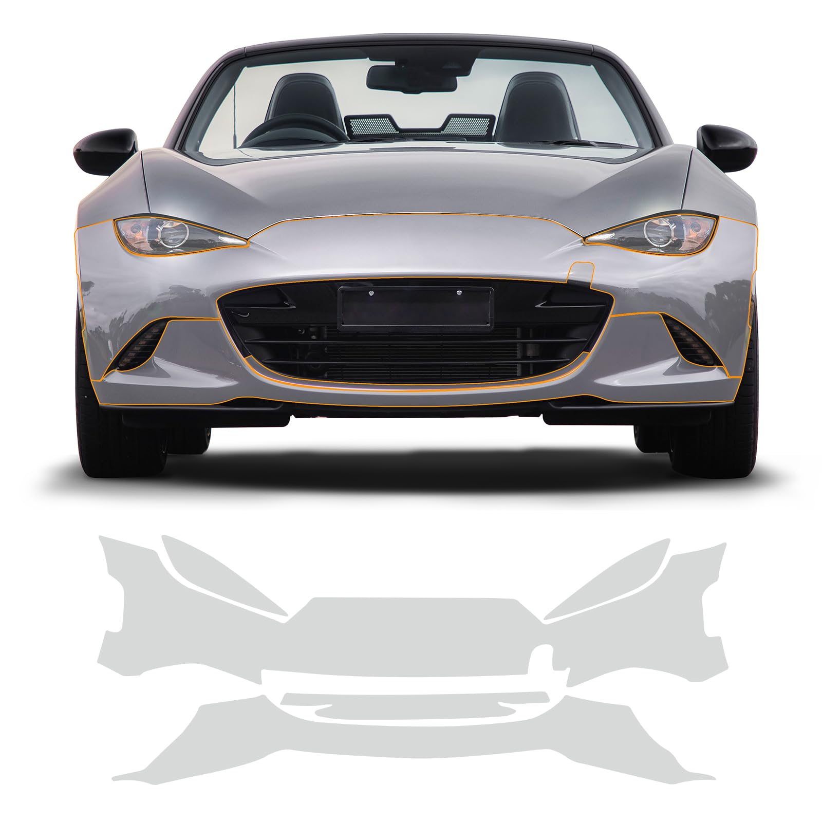 FDAIUN PPF Lackschutzfolie für Mazda MX-5 2016-2023 TPU Schutzfolie Transparent Schutzfolie Auto-Frontstoßstangen+Scheinwerfer Zubehör 5Stücks von FDAIUN