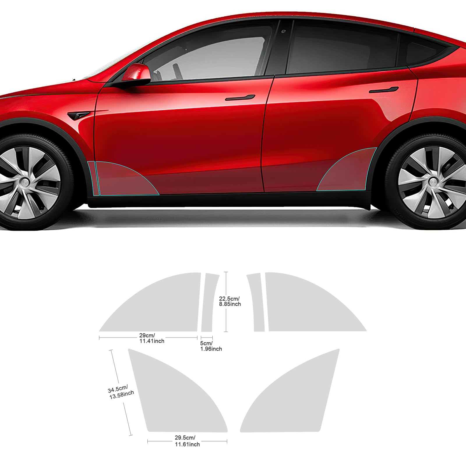 FDAIUN PPF Lackschutzfolie für Tesla Model Y 2020 2021 2022 2023 TPU PPF Folie Schutzfolie Transparent Zubehör (Radlaufschutz) von FDAIUN