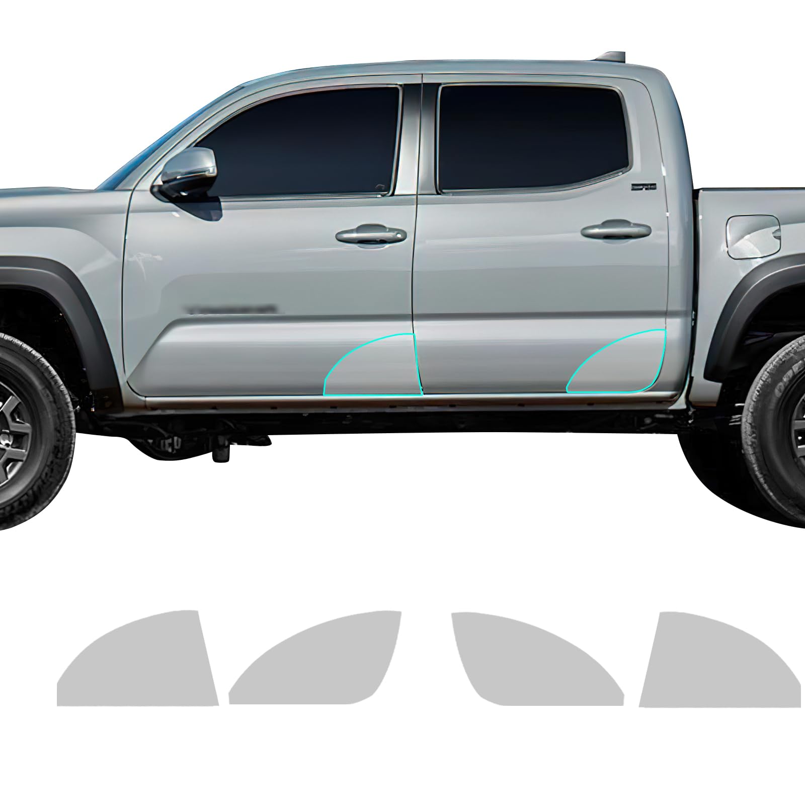 FDAIUN PPF Lackschutzfolie für Toyota Tacoma 2016-2024 TPU PPF Folie Schutzfolie Transparent Zubehör (Tür kleines Dreieck 4St) von FDAIUN