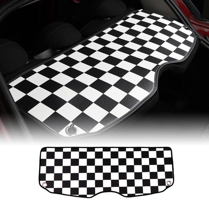 FDAIUN für BMW Mini Cooper F55 Hatchback Leder Kofferraum Premium Antirutsch Passend Schutzmatte Antirutschmatte Auto Zubehör (Checker) von FDAIUN