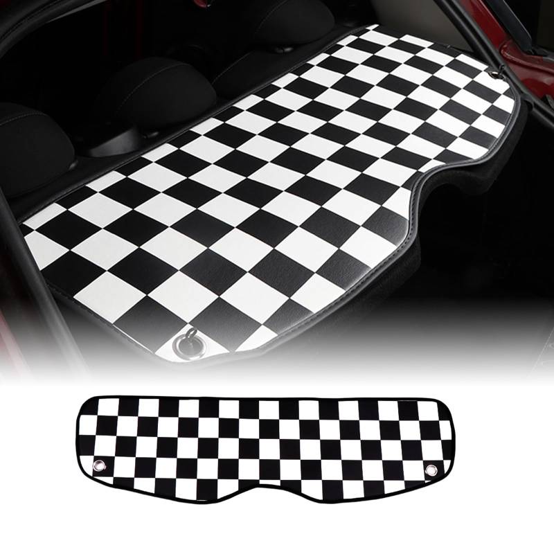 FDAIUN für BMW Mini Cooper F56 Hatchback R56 Hatchback Leder Kofferraum Premium Antirutsch Passend Schutzmatte Antirutschmatte Auto Zubehör (Checker) von FDAIUN