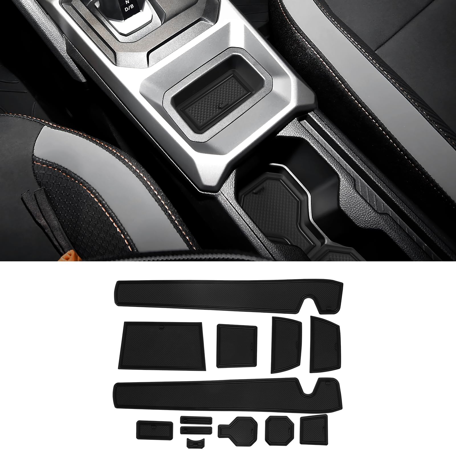 FDAIUN für Dacia Duster 3 2024 2025 Antirutschmatten Slip Mats Mittelkonsole Becherhalter Türnaht Matten Dacia Duster 3 Zubehör (Schwarzer Rand) von FDAIUN