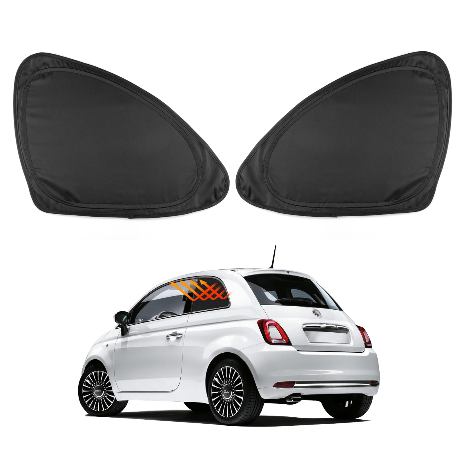 FDAIUN für FIAT 500 2008-2023 Abarth 595 2012-2023 Auto Windschutzscheibe Sonnenschutz Frontscheibe Faltbarer Sonnenschirm Blockiert UV-Strahlen Sonnenblende Dreieckiges Fenster von FDAIUN