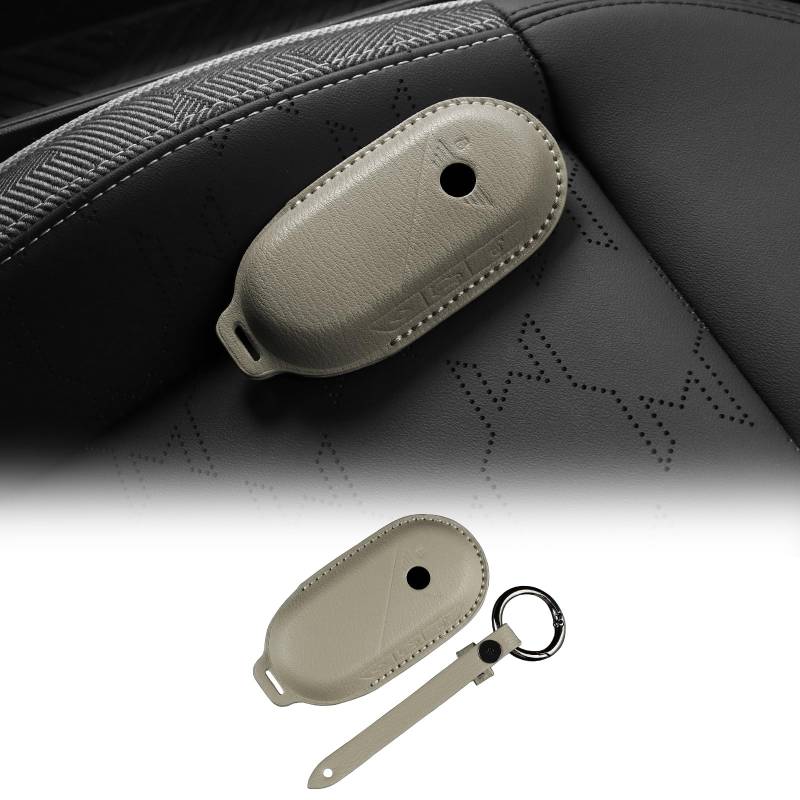 FDAIUN für Mini Cooper J01 EV/E/SE U25 J05 F65 F66 F67 24-25 Zubehör Auto Schlüsselanhänger Hülle aus Leather,Autoschlüsselhalter mit Metallhaken und Schlüsselring Schutz,Geschenk (Braun) von FDAIUN