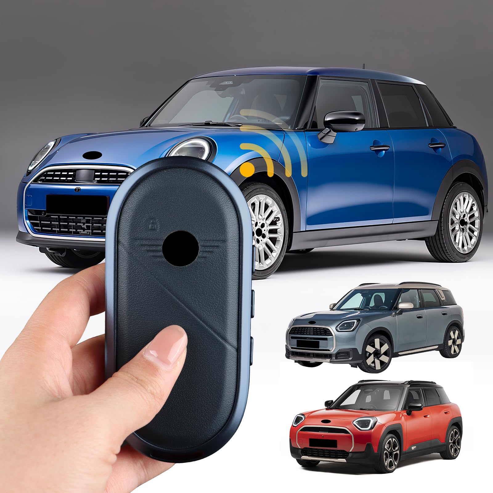 FDAIUN für Mini Cooper J01 U25 J05 F65 F66 F67 2024 2025 Zubehör Auto Schlüsselanhänger Hülle aus Aluminium, Autoschlüsselhalter mit Metallhaken Autoschlüsselhülle Schutz,Geschenk (Blau) von FDAIUN