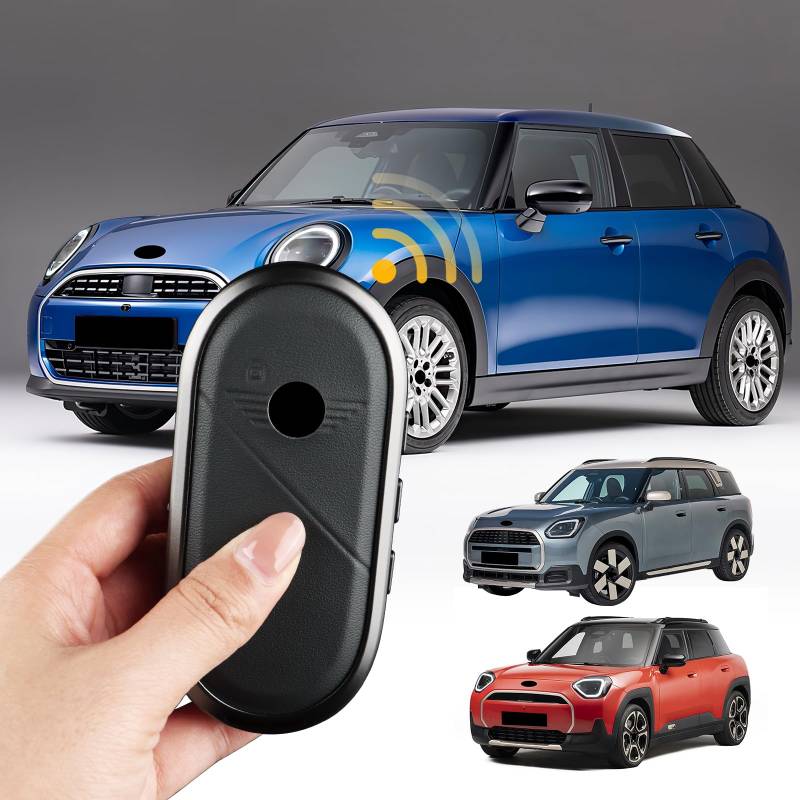 FDAIUN für Mini Cooper J01 U25 J05 F65 F66 F67 2024 2025 Zubehör Auto Schlüsselanhänger Hülle aus Aluminium, Autoschlüsselhalter mit Metallhaken Autoschlüsselhülle Schutz,Geschenk (Schwarz) von FDAIUN