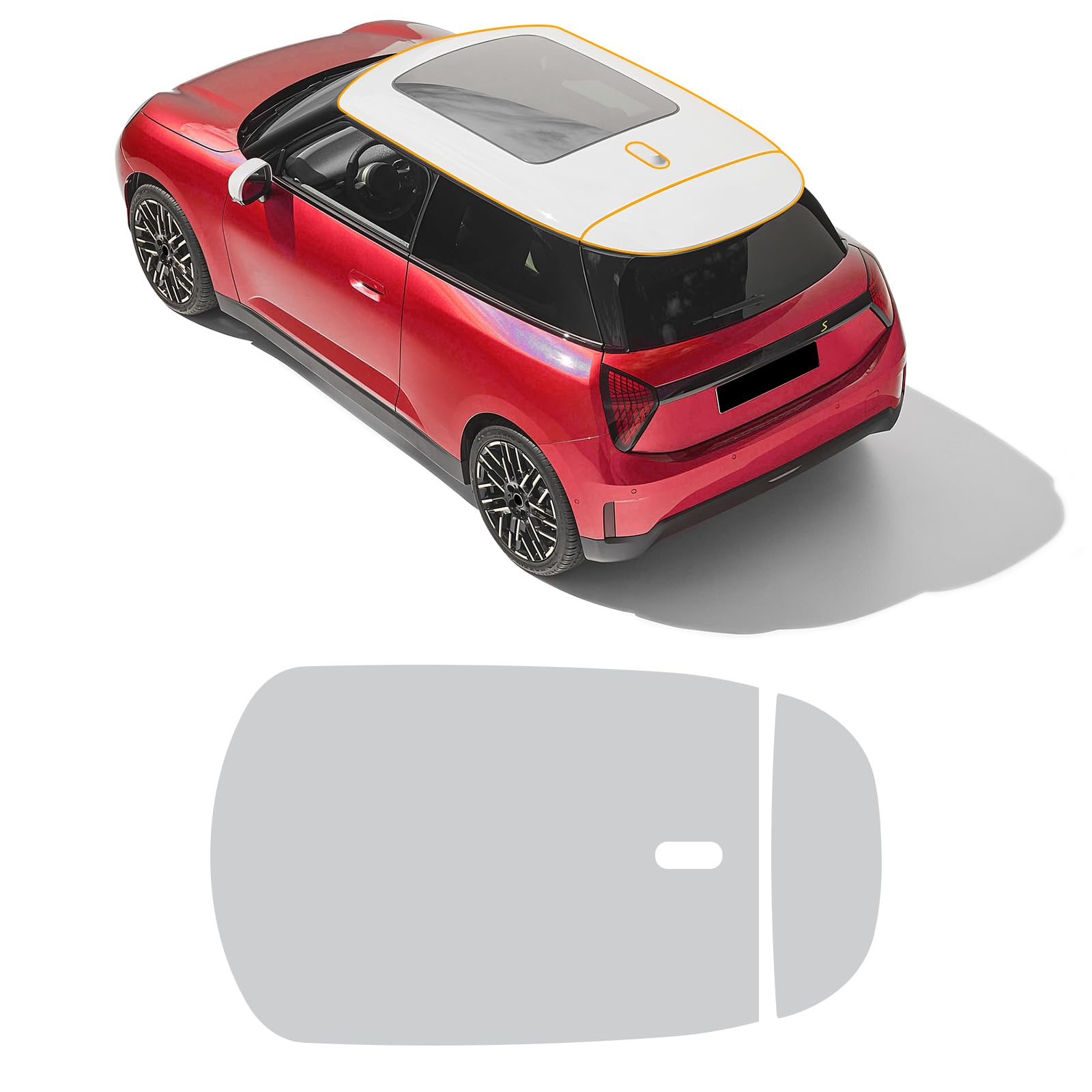 FDAIUN für Mini J01 Cooper Se 2024 Auto-Lackschutzfolie Vorgeschnitten TPU Transparent Selbstklebend Regenfest Wasserdicht HD Kratzfest zubehör (Oberlicht 2St) von FDAIUN