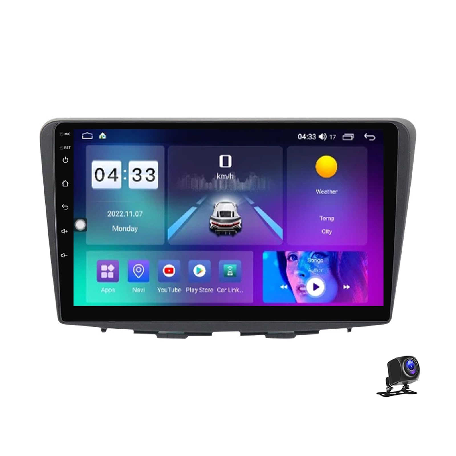 FDCHZQ 9 Zoll Android 13 Autoradio kompatibel mit Suzuki Baleno 2015~2018 Touchscreen Autoradio Bluetooth Wireless Car-play Android Auto Multimedia Navigation Mit DSP FM RDS Radio,M400S 8core 4G+64G von FDCHZQ