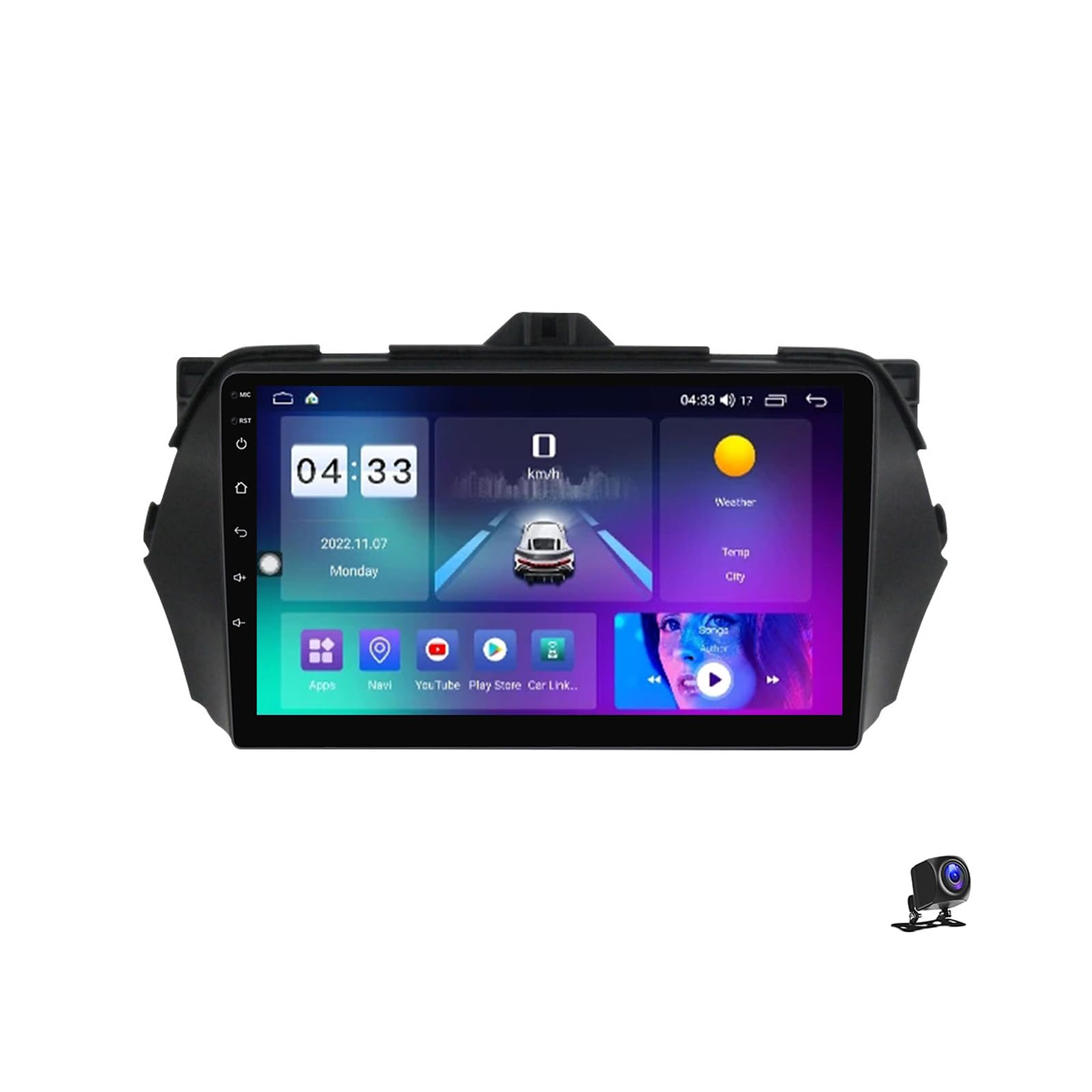 FDCHZQ 9 Zoll Android 13 Autoradio kompatibel mit Suzuki Ciaz 2014~2018 Touchscreen Autoradio Bluetooth Wireless Car-play Android Auto Multimedia Navigation Mit DSP FM RDS Radio,M400S 8core 4G+64G von FDCHZQ