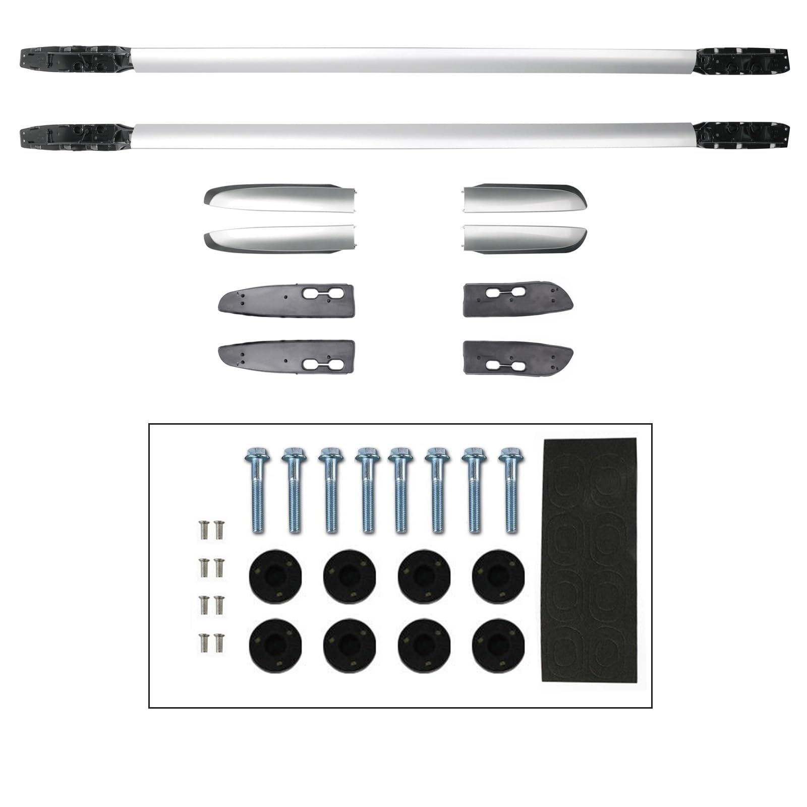 Dachträger-Seitenschienen aus Aluminium in Silber, kompatibel mit RAV4 2013–2019, AU Warehouse, Autozubehörteile von FDJHPWQ