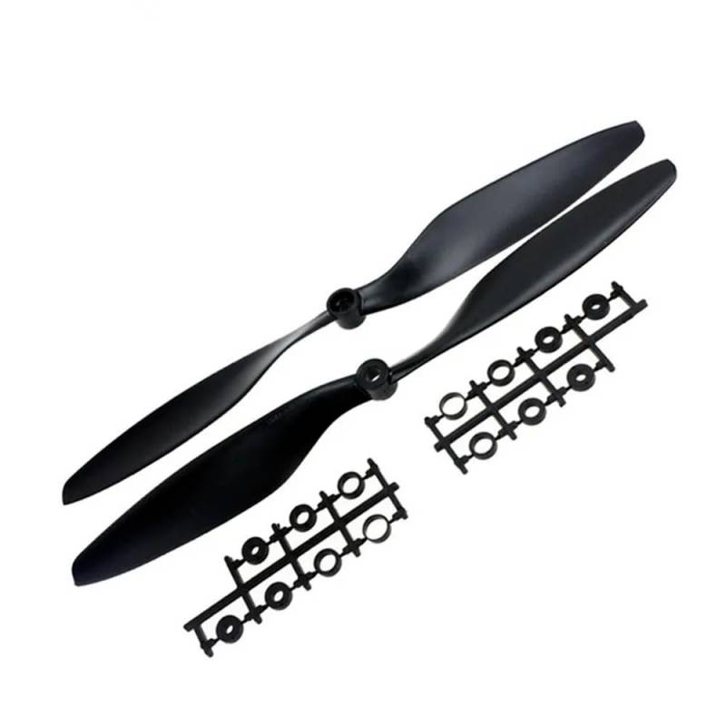 1 Paar 10 x 4,5 Kunststoff-CW-CCW-Propeller, kompatibel mit RC-Multi-Racing-Drohnen, Schwarz von FDhRyTF