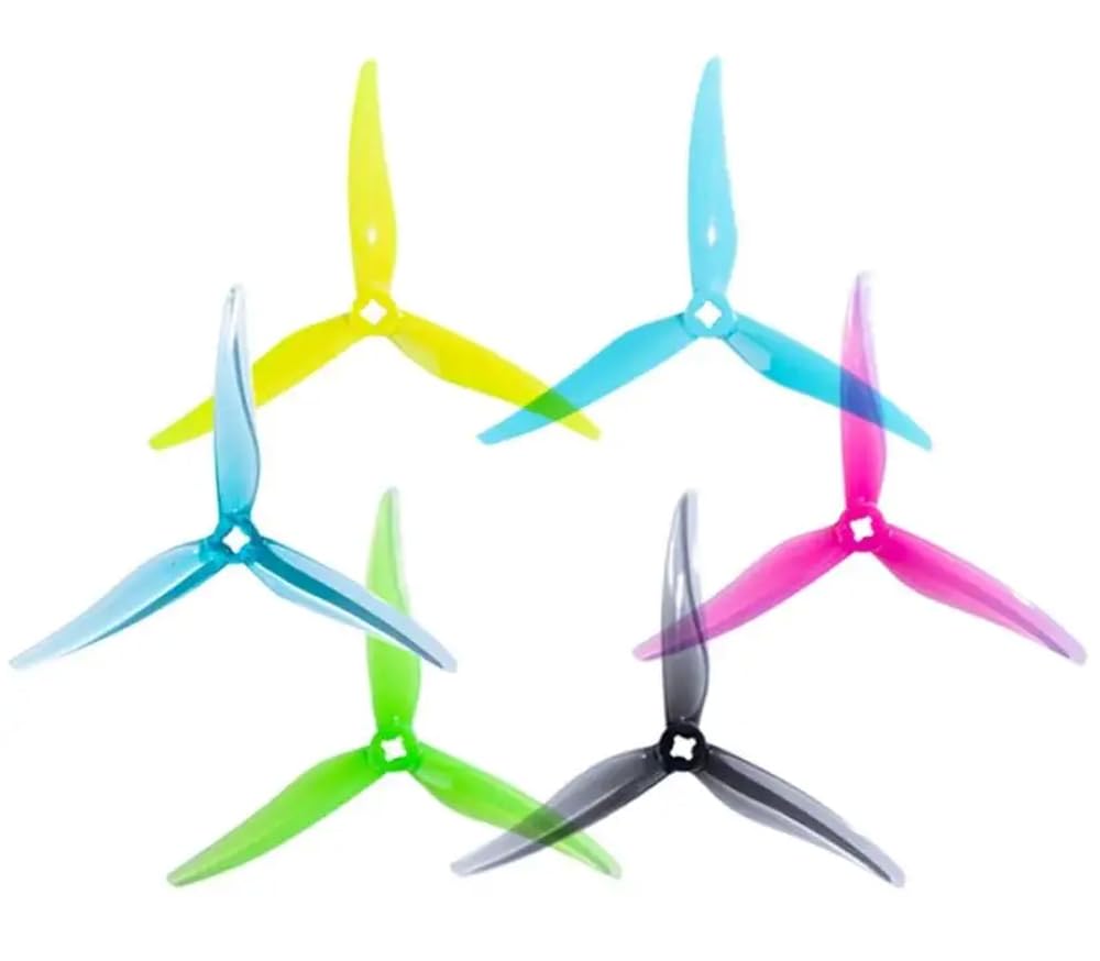 16 Stück 8 Paare 5,1 Zoll 3-Propeller kompatibel mit 1,5 mm 2,0 mm Loch Kompatibel mit FPV RC Racing Drone Bürstenloser Motor DIY von FDhRyTF