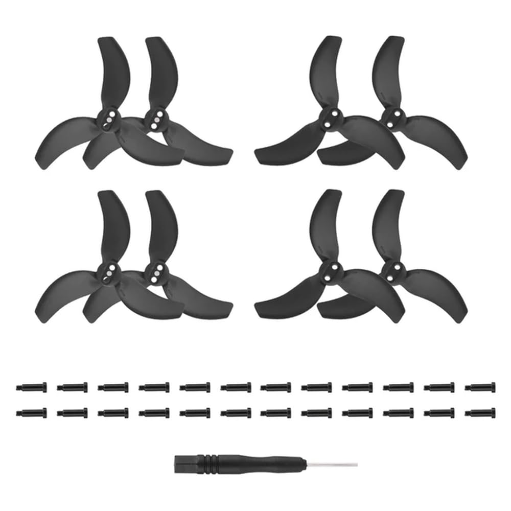 2 bis 4 Paar Ersatzpropeller mit Schrauben und Schraubendreher Kompatibel mit Drohne, kompatibel mit Avata 2(Black 4 Pair) von FDhRyTF