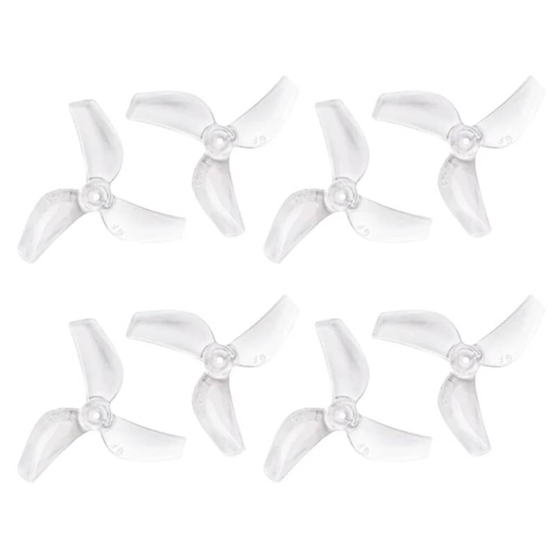 4 Paar 3-31 mm CW CCW 1219S Ultraleichte Propeller Kompatibel mit FPV Tinywhoop-Drohnen, kompatibel mit 0702 29000KV-Motoren, DIY-Teile(Transparent) von FDhRyTF