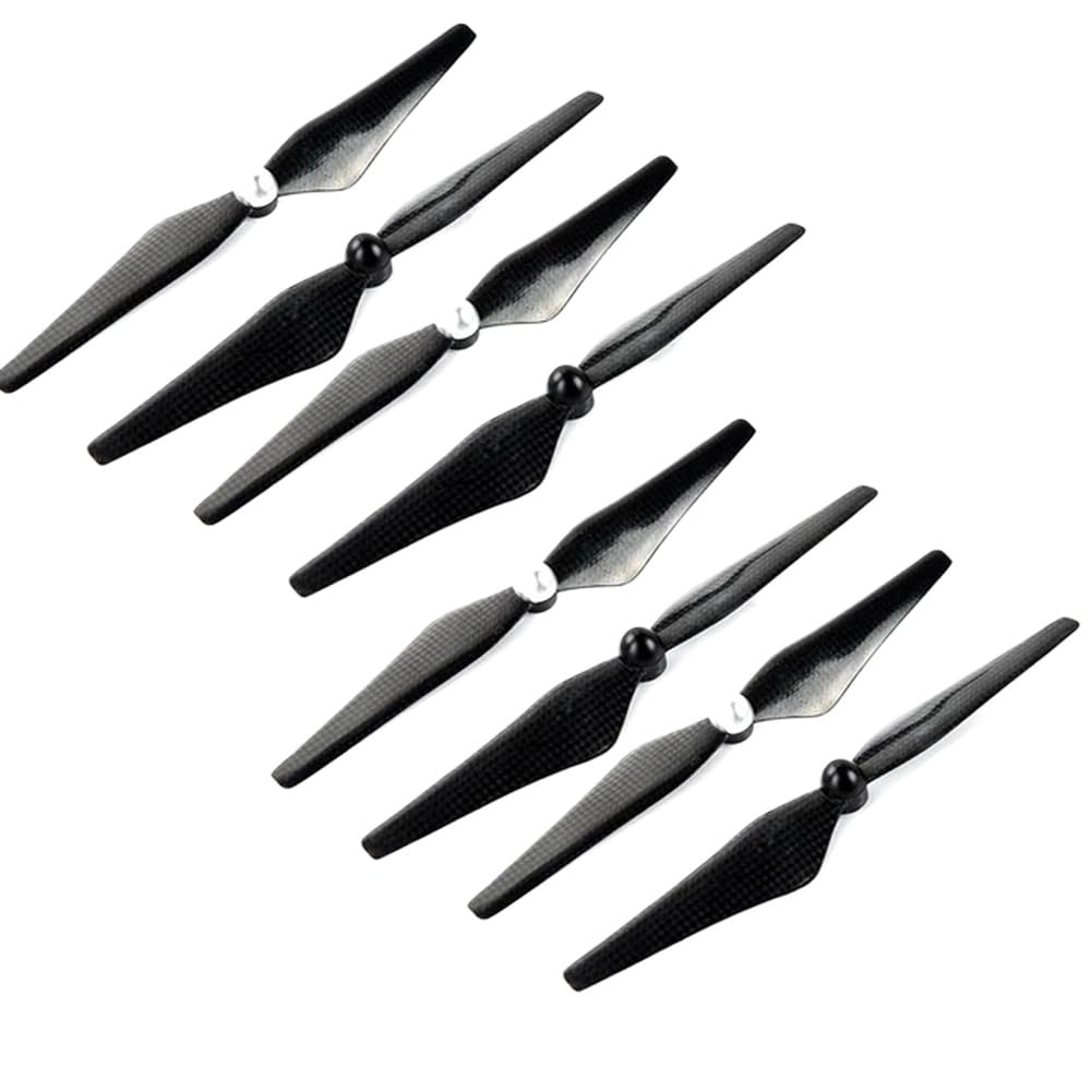 4 oder 8 Stück selbstsichernder Carbonfaser-Propeller CW CCW, kompatibel mit Phantom 3 Standard Professional Advanced Drohnen(Black silver 8pcs) von FDhRyTF