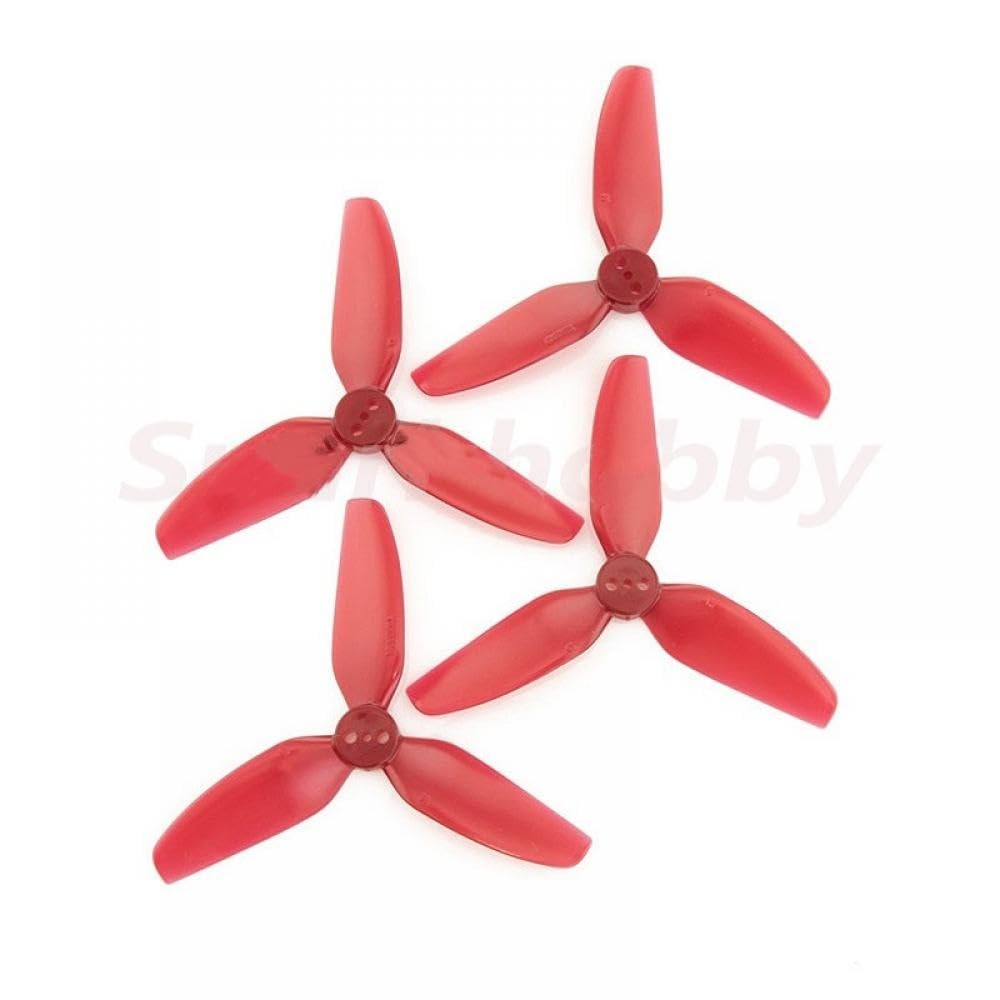 4PCS 2Pairs T3X3X3 Polycarbonat 3 Zoll Tri-Propeller Kompatibel mit RC Racing Drone Kompatibel Mit Ähnlichen Modellen(4PCS T3X3X3 RED) von FDhRyTF