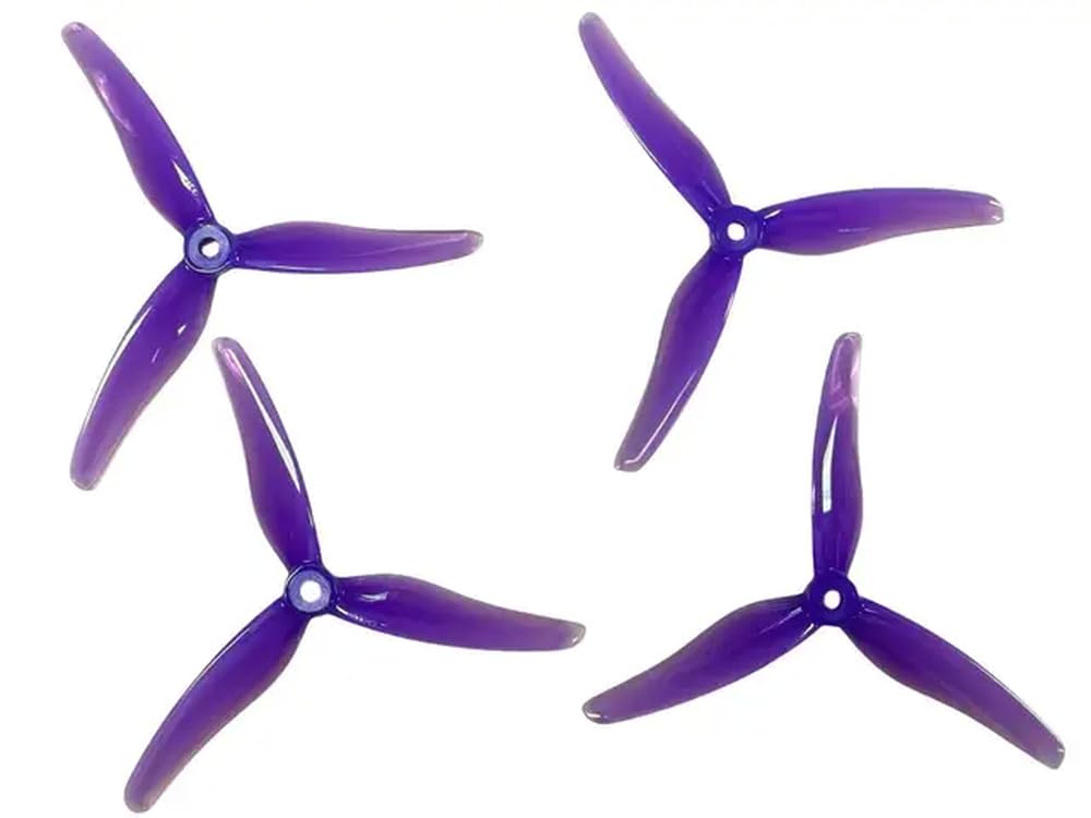 51433 5-Zoll-Tri-Propeller 4er-Pack Kompatibel mit bürstenlosen Motor FPV Racing Drone CW CCW Kompatibel mit FPV-Drohnen(Purple) von FDhRyTF