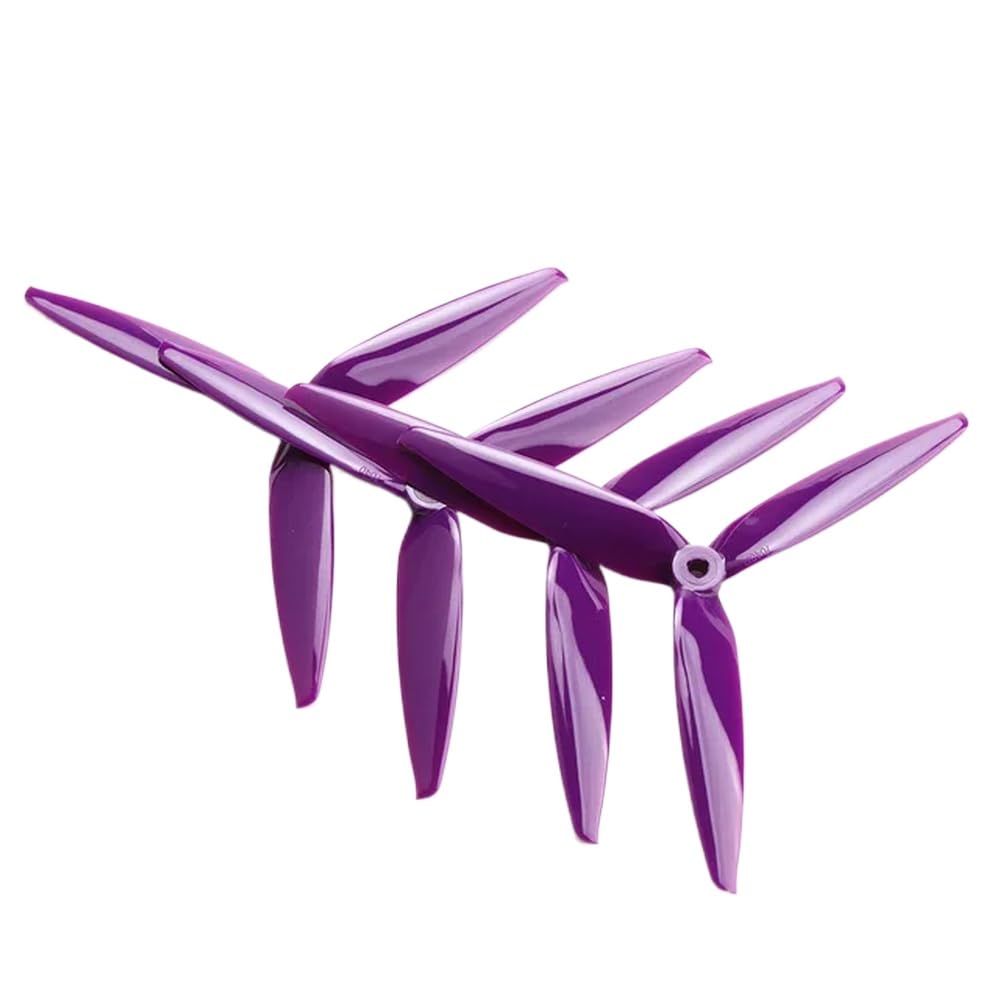 7X4X3 Tri-Propeller-Set, 2 Packungen, hellgrau, CW und CCW, kompatibel mit 7-Zoll- und 8-Zoll-FPV-RC-Drohnen, Polycarbonat-Material(10 pair Purple) von FDhRyTF