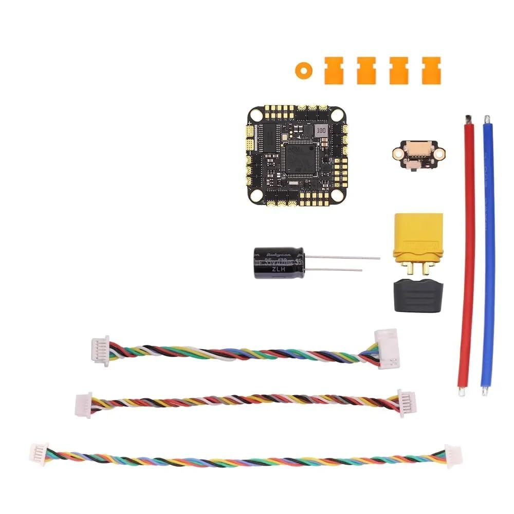 F722 45A AIO Flight Controller BLHeli_32 128K ESC 2-6S Dual Gyro Kompatibel Kompatibel mit RC FPV Freestyle Racing Drone 25-26,5mm von FDhRyTF