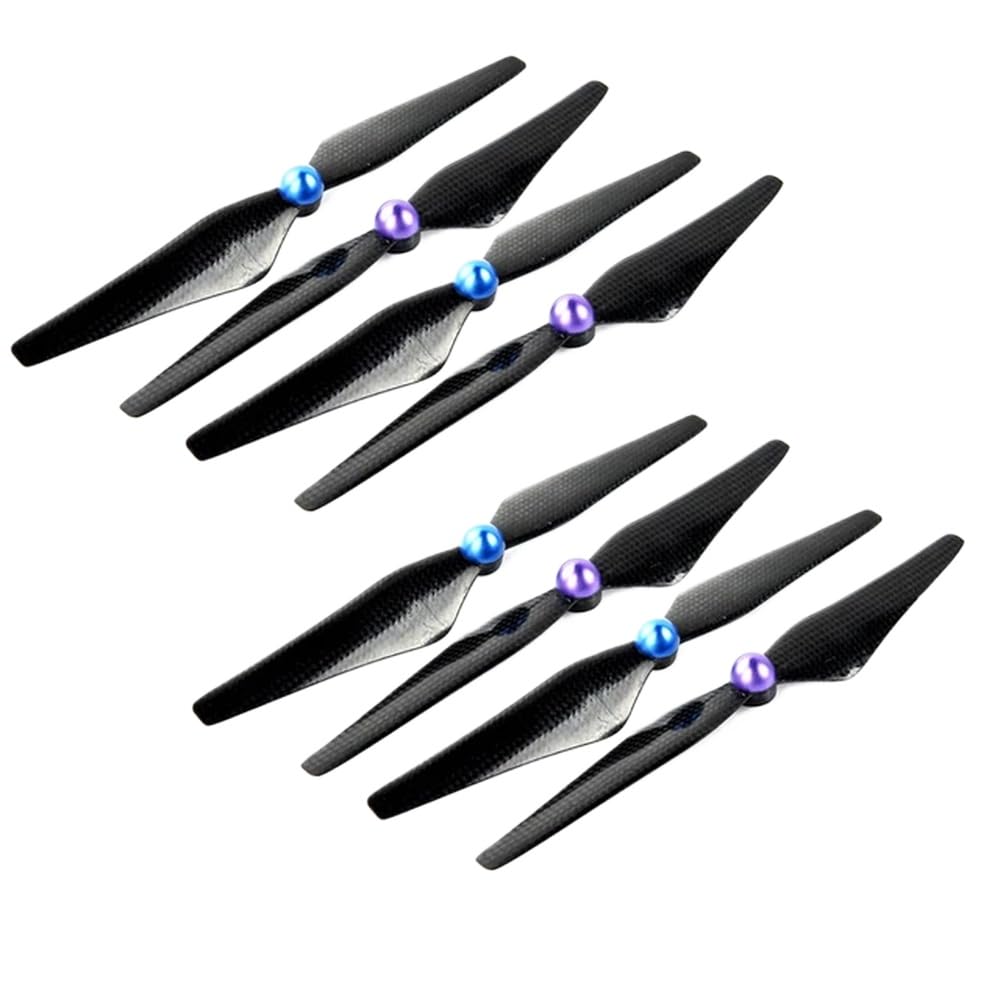 FDhRyTF 4 oder 8 Stück selbstsichernder Carbonfaser-Propeller CW CCW, kompatibel mit Phantom 3 Standard Professional Advanced Drohnen(Blue Purple 8pcs) von FDhRyTF