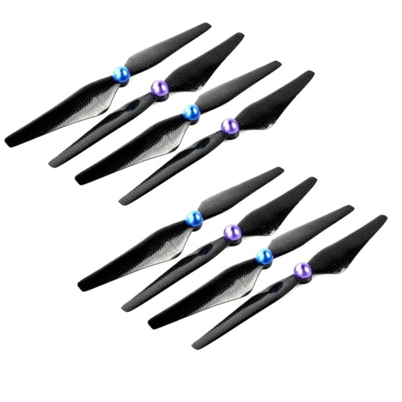 FDhRyTF 4 oder 8 Stück selbstsichernder Carbonfaser-Propeller CW CCW, kompatibel mit Phantom 3 Standard Professional Advanced Drohnen(Blue Purple 8pcs) von FDhRyTF