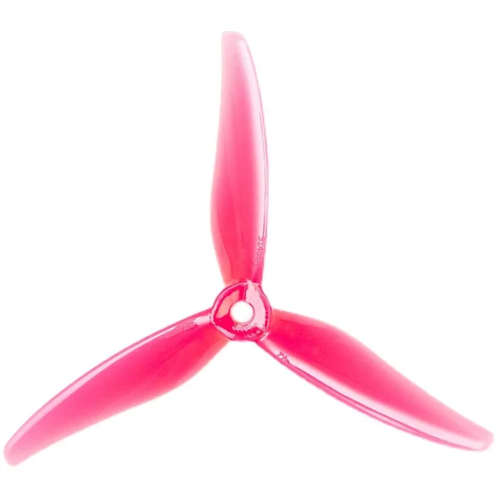 FDhRyTF 51466 V2 5-Zoll-Tri-Propeller 4er-Pack 2 Paar Kompatibel mit FPV-Renndrohne, kompatibel mit bürstenlosen Motoren, erhältlich in 6 Farben Gelb(2Pairs Pink) von FDhRyTF