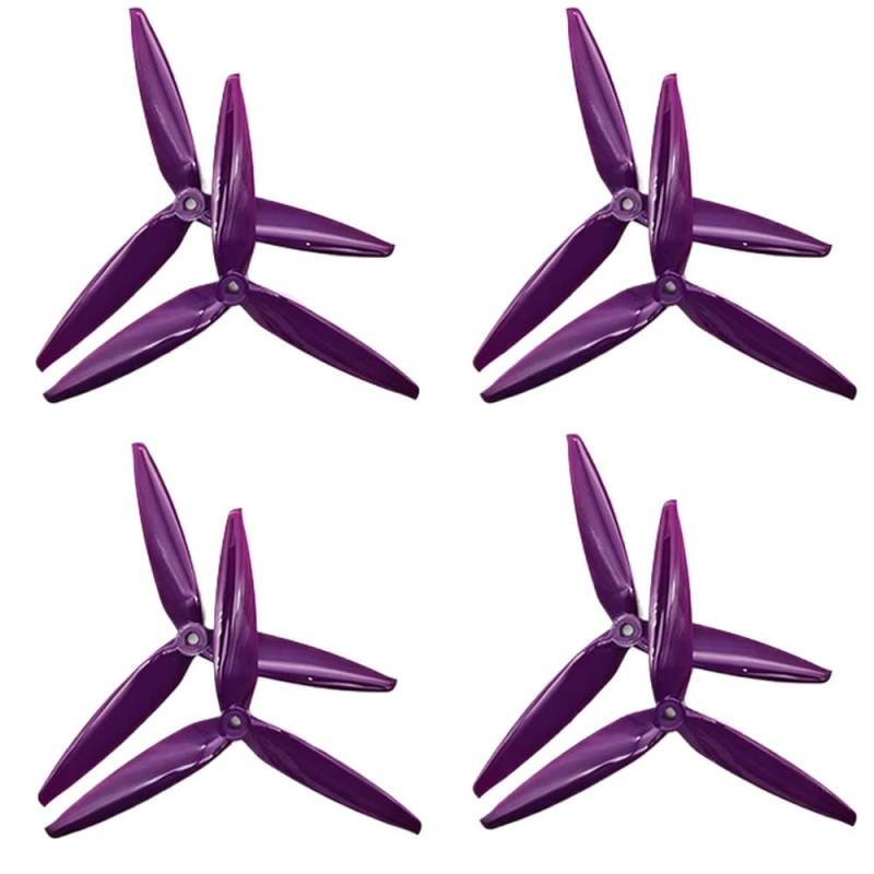 FDhRyTF 7 Zoll 3 7040 Propeller Kompatibel mit kompatible Mark4 7 Zoll RC FPV Drohne Rahmen Kit 2 oder 4 Paar(4Pairs 7040 Purple) von FDhRyTF