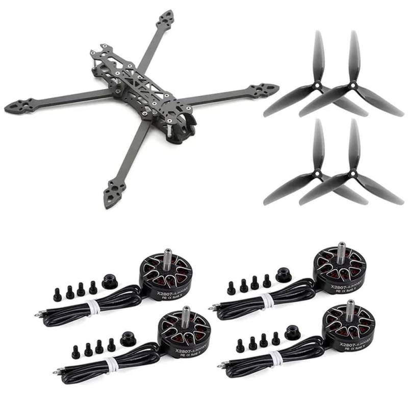 FDhRyTF 7-Zoll-Carbonfaserrahmen mit 295 mm Radstand, 5 mm Armen X2807 1300KV bürstenloser Motor und 7-Zoll-Propeller Kompatibel mit Drohnen(3Set Combo) von FDhRyTF