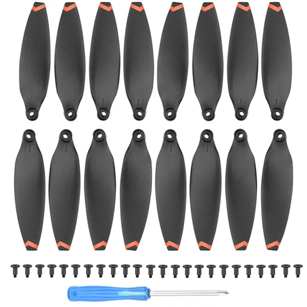 FDhRyTF Geräuscharmer, Leichter Klapppropeller-Ersatz Kompatibel mit kompatiblen X8 V2 mit Zubehör und Schraubensätzen(16PCS Orange Edge) von FDhRyTF