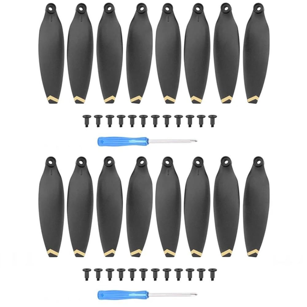 FDhRyTF Leichter Ersatzpropeller Kompatibel mit X8-Drohne, geräuscharmer Klappflügel, kompatibel mit X8 V2-Zubehör(Golden Edge 16pcs) von FDhRyTF