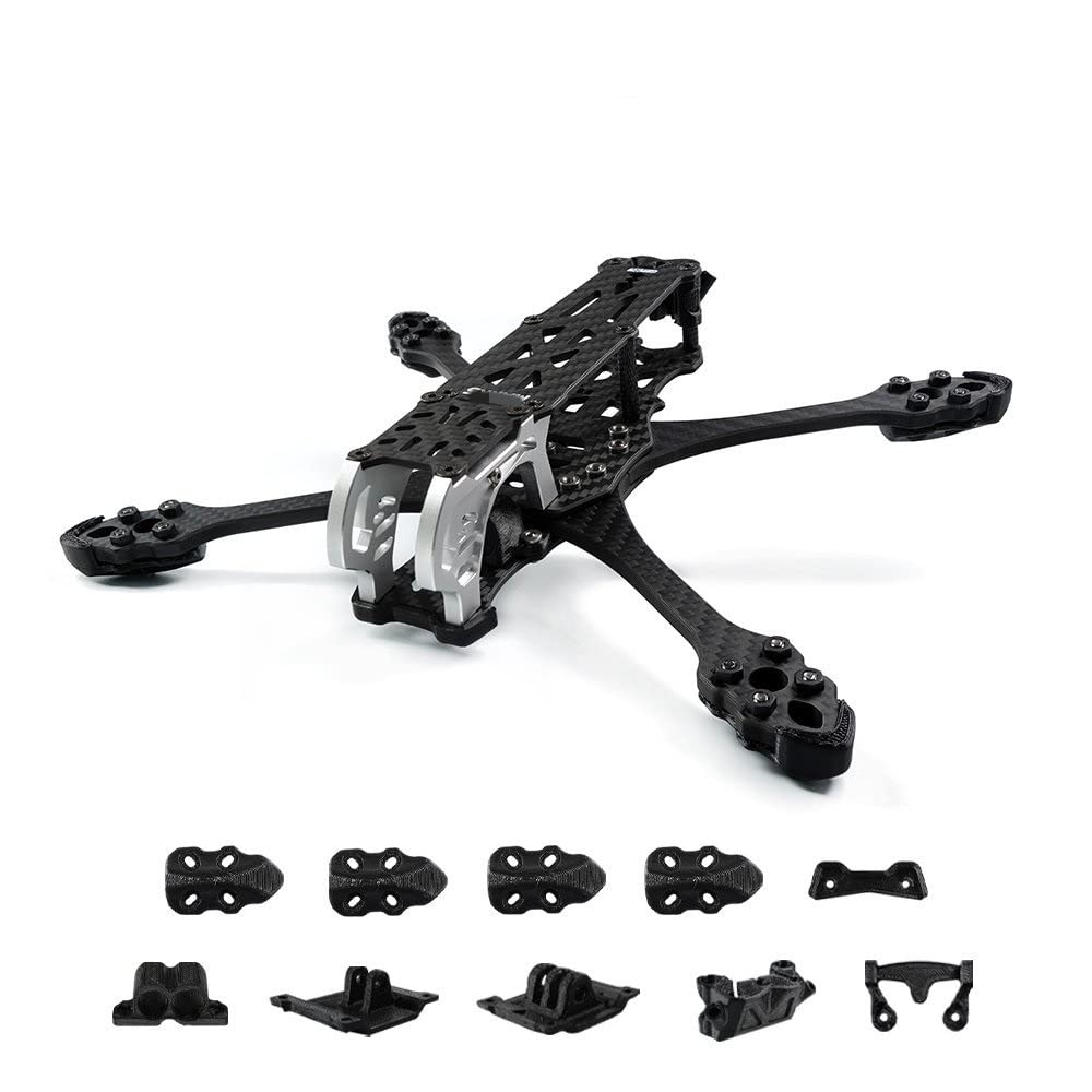 GEP-MK5 Rahmen kompatibel mit Mark5 Serie Drone Carbon Fiber DIY RC Quadcopter Freestyle Drone Teile(PRO FRAME BLACK) von FDhRyTF