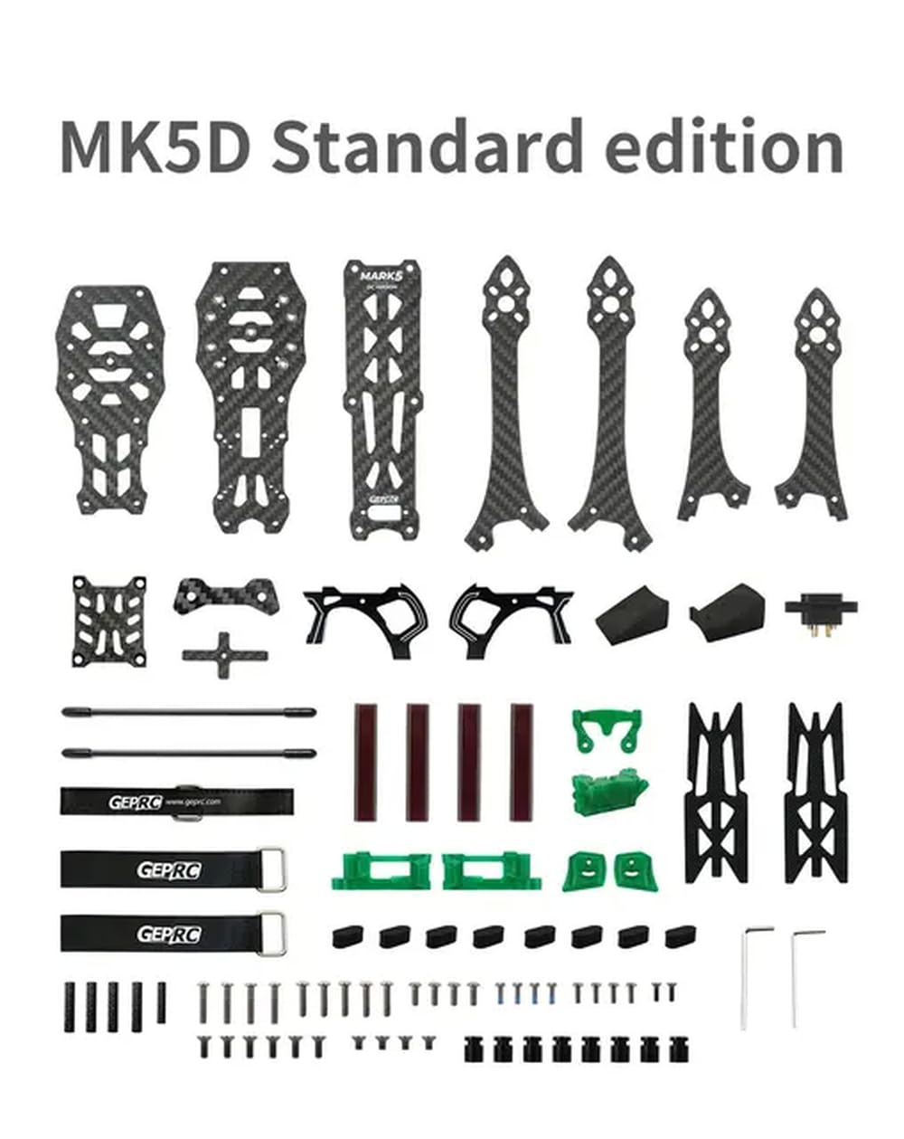 GEP-MK5D DeadCat-Rahmenkit Kompatibel mit HD-VTX-Kamera, kompatibel mit Lufteinheit und Aluminium-Seitenplatten Kompatibel mit FPV-Renndrohnen(Standard Orange) von FDhRyTF