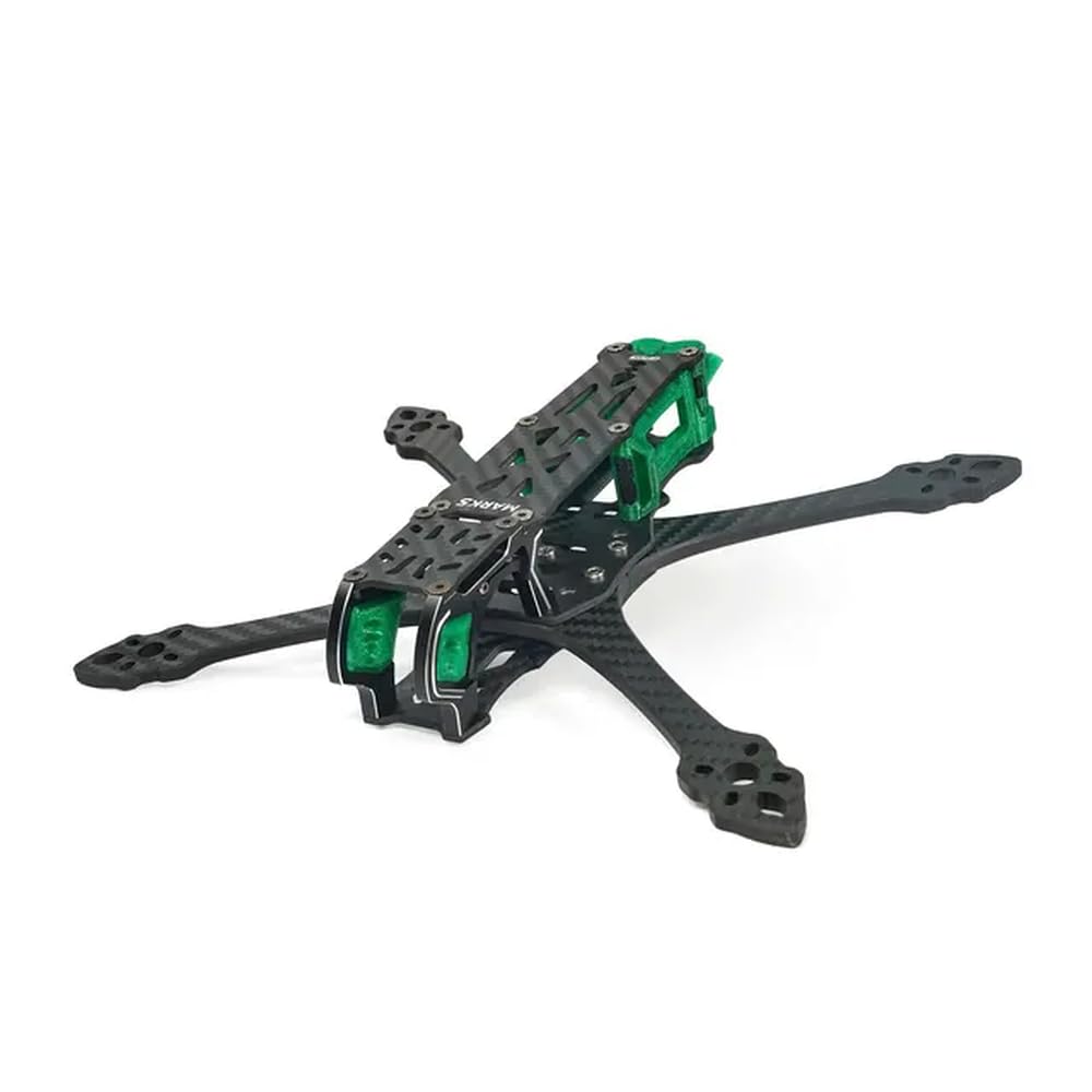 GEP-MK5X O3 Squashed X und GEP-MK5D O3 Deadcat Rahmen mit 5 mm Armen Kompatibel mit O3 Air Unit 5 Zoll FPV Freestyle HD Drone DIY Komponenten(MK5X Standard Green) von FDhRyTF