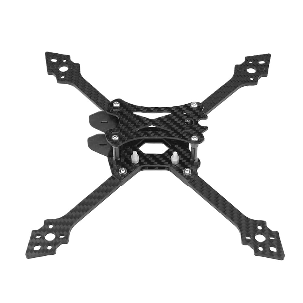 Kohlefaser-Quadcopter-Rahmensatz mit 220 mm Radstand und 4 mm Armen Kompatibel mit 5-Zoll-Propeller, kompatibel mit FPV-Renn- und Freestyle-Drohnen von FDhRyTF