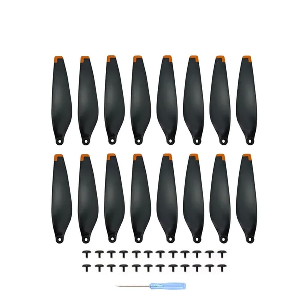 Leichte Ersatzpropeller Kompatibel mit kompatible 4 Pro 6030F Drohnen-Ersatzteile, Paddelzubehör(Black Orange 16pcs) von FDhRyTF